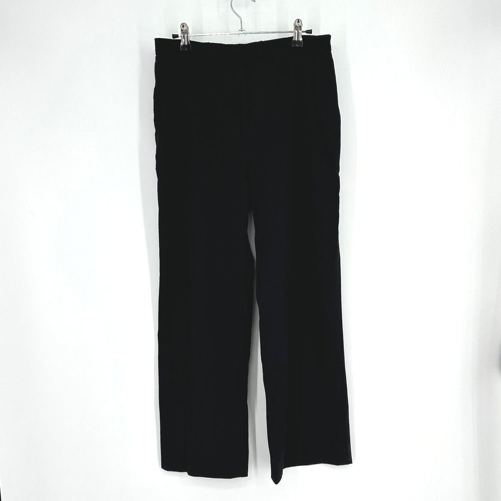 MaxMara Black Virgin Wool Blend Wide Leg Trousers‎ Pants Made in Italy 46 US 12